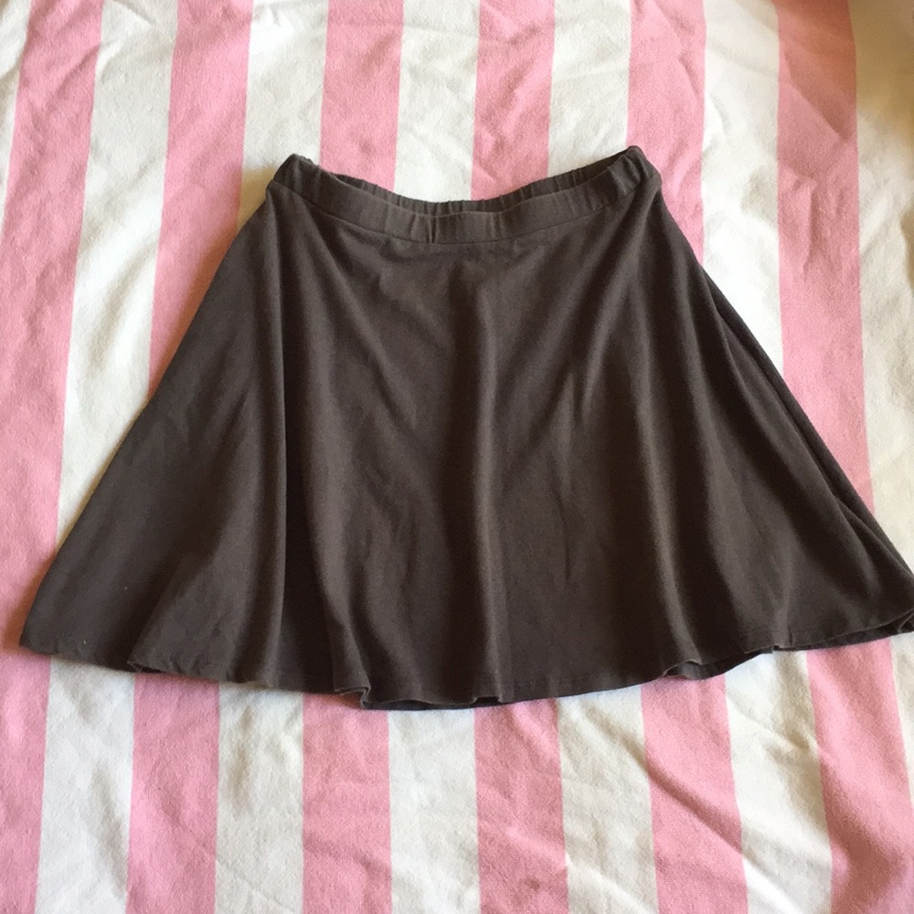 Grey Cotton Skater Skirt